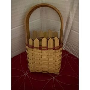 Small Woven Basket with Handle Rustic Farmhouse Decor